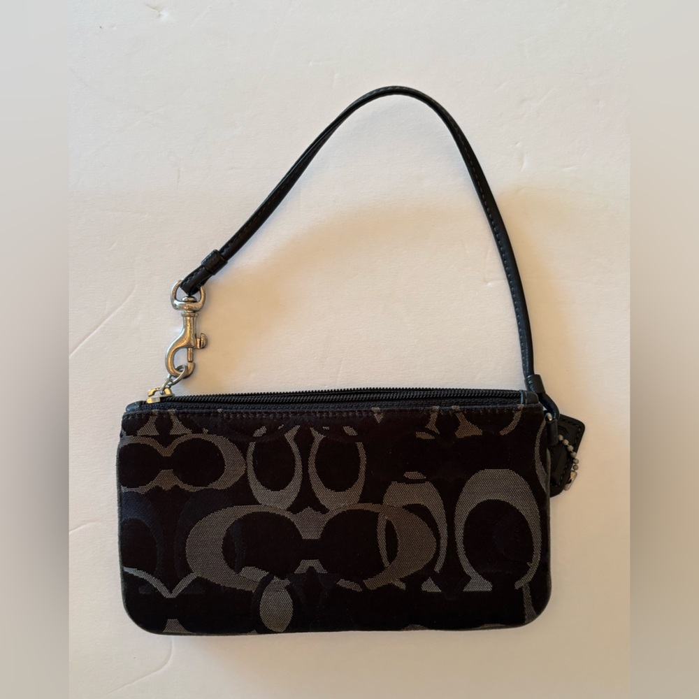 Coach Black and Gray Signature Clutch